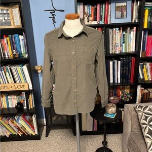 JACHS Girlfriend Olive Button Down Shirt